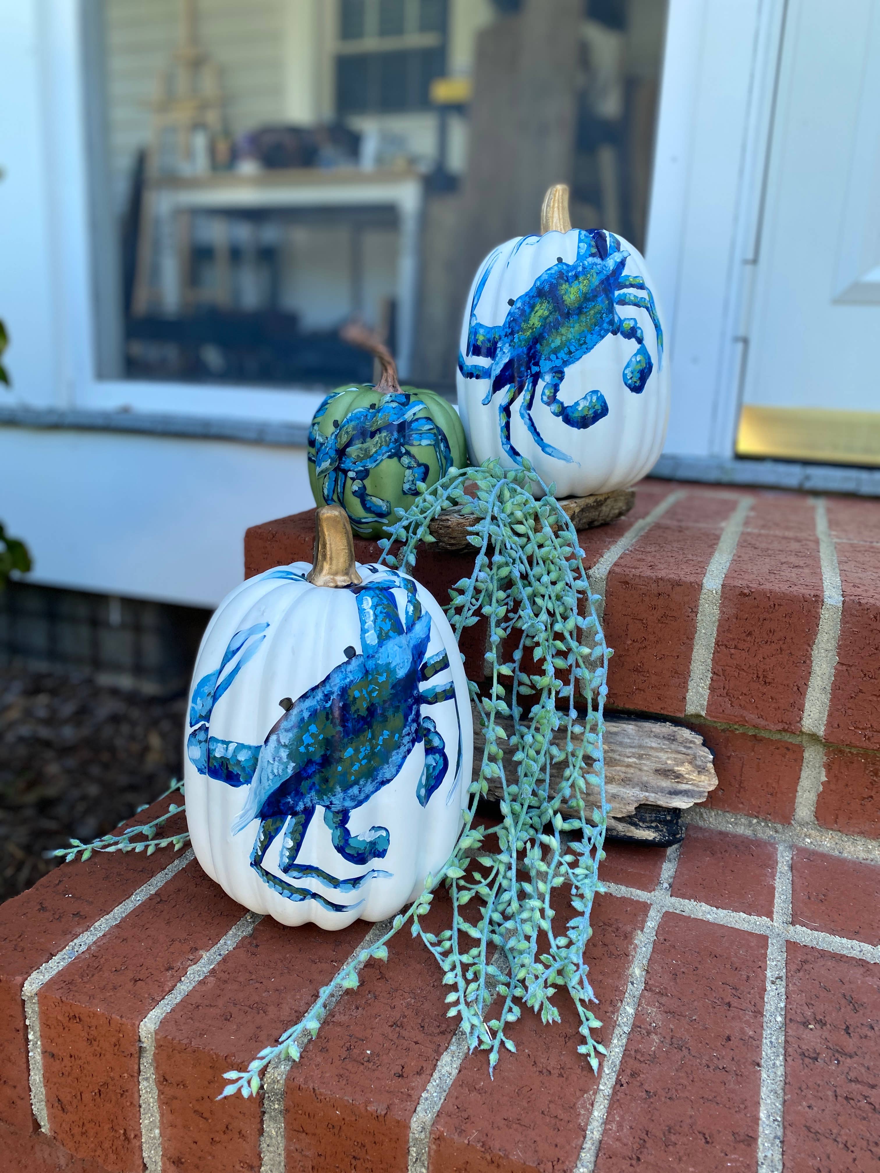 The Chesapeake Crab Hand-Painted Faux Pumpkin