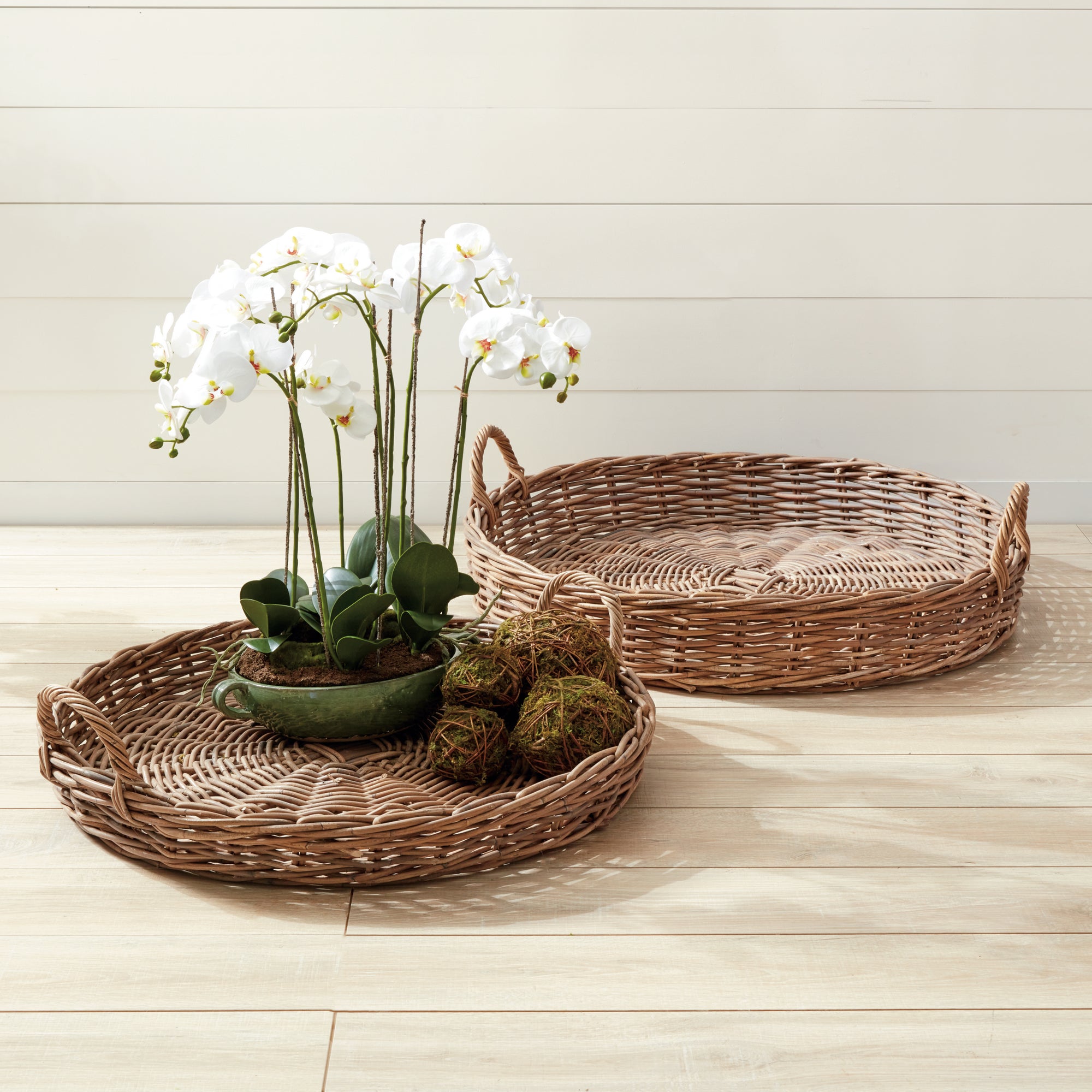 NORMANDY EXTRA LARGE LOW ROUND BASKETS, SET OF 2 - view 2