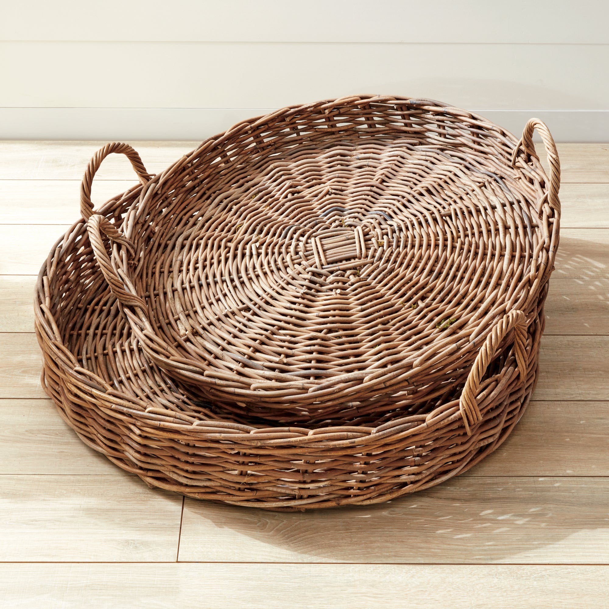 Normandy Extra Large Low Round Baskets, Set Of 2 - View 3