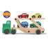 Melissa & Doug Car Carrier Truck and Cars Wooden Toy Set With 1 Truck and 4 Cars