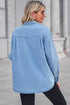 Light-colored slim long sleeve basic denim shirt