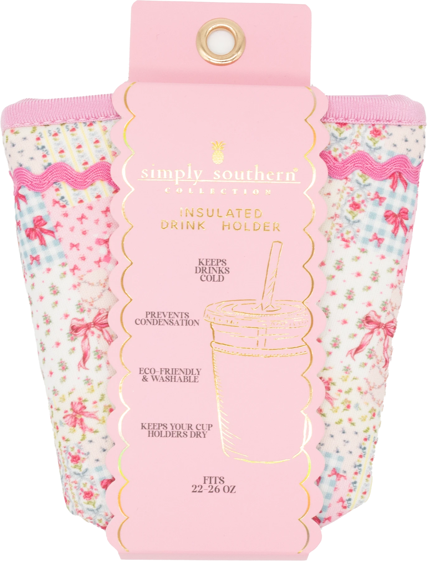 Simply Southern Insulated Drink Sleeve - Quilted Bow by Simply Southern