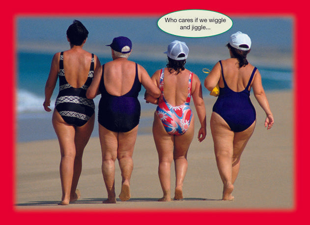LADIES AT BEACH - WIGGLE & JIGGLE CARD - A. Dodson's