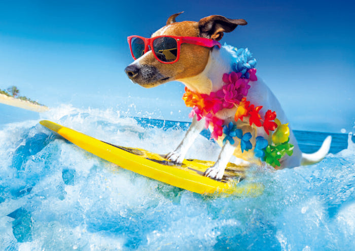 SURFING DOG CARD