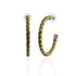 Deep Green & Yellow Braided Hoop Earrings