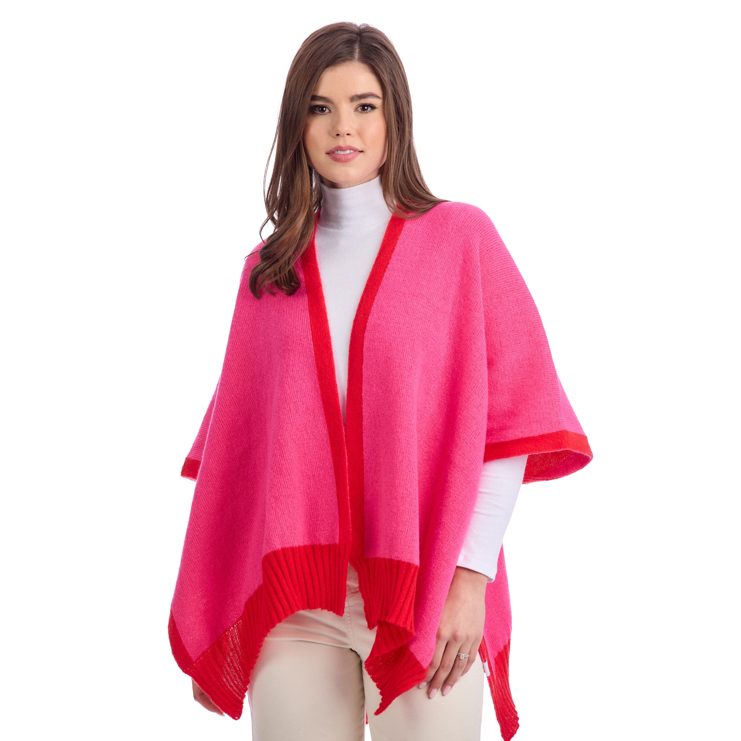 Pink Bringham Reversible Poncho By Mud Pie