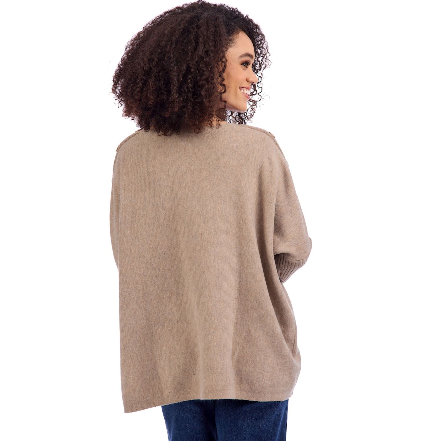 Tan Sheffield Button Sweater By Mud Pie