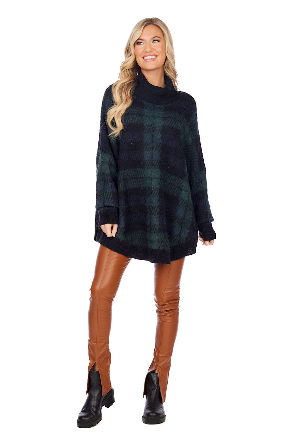 Carla Plaid Sweater Green By Mud Pie