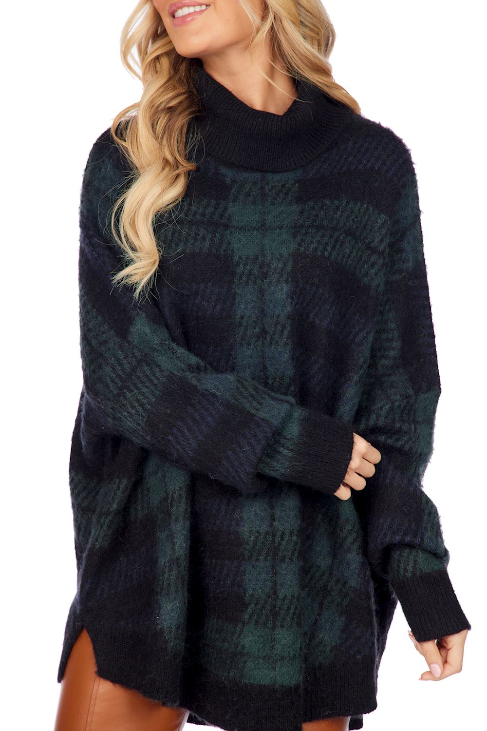 Carla Plaid Sweater Green By Mud Pie
