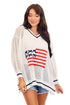 White Americana Sweater