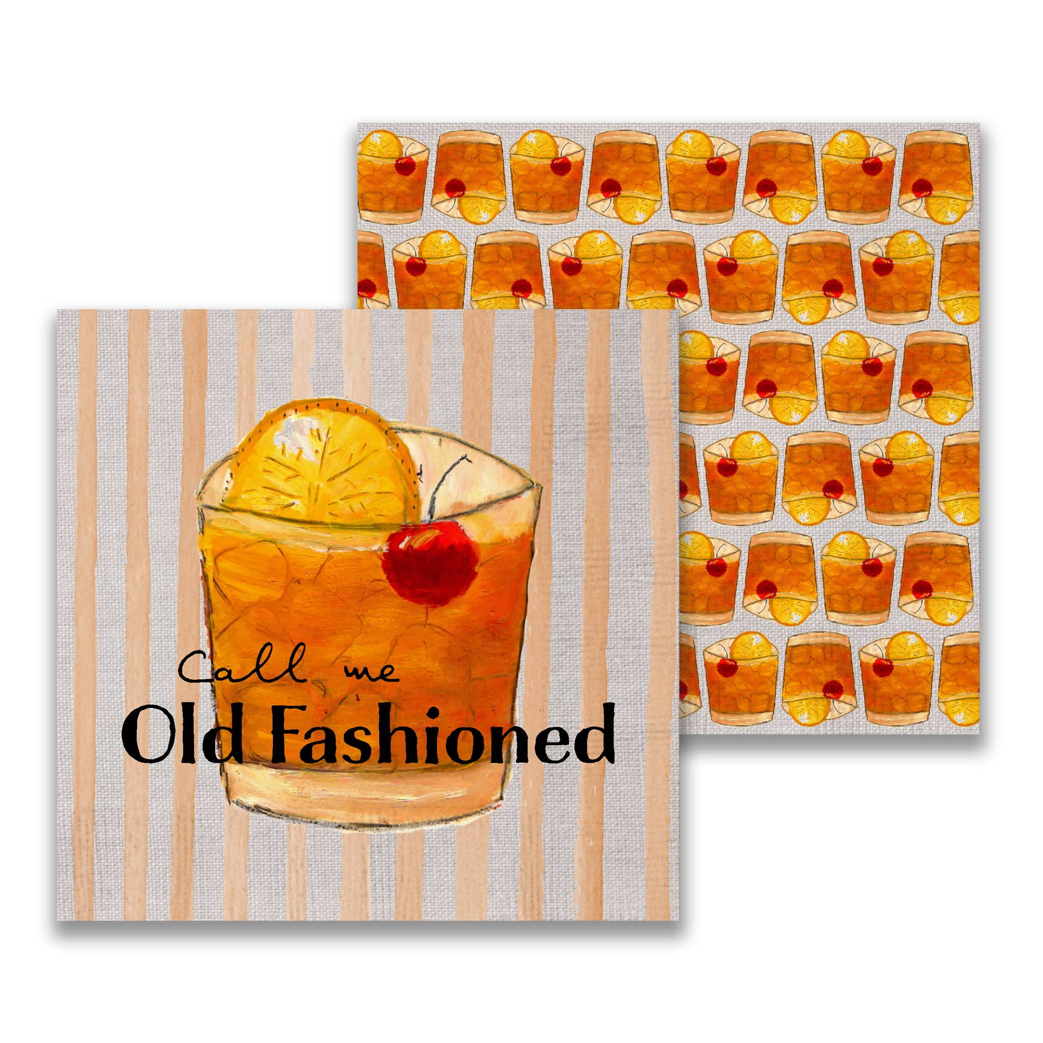 Call Me Old Fashioned Cocktail Napkin by French Graffiti