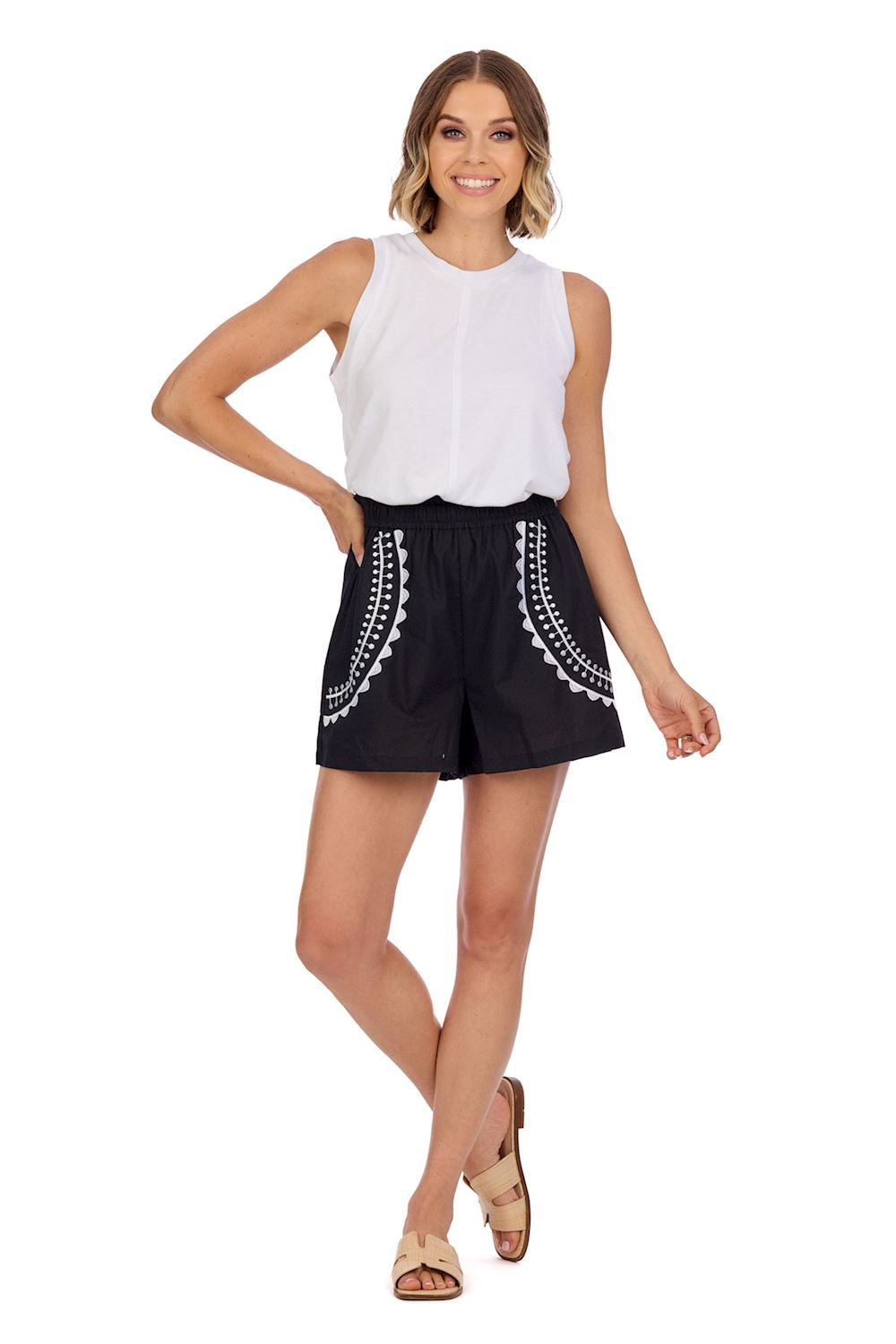 Humphrey Embroidered Shorts By Mud Pie