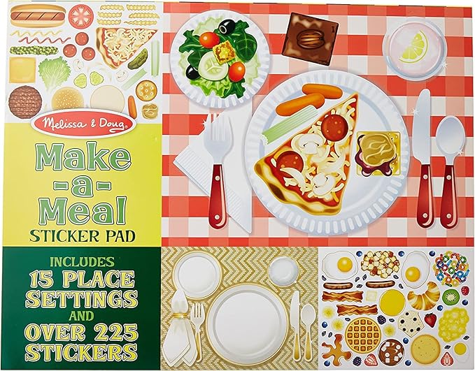Melissa & Doug Reusable Sticker Pad: Make A Meal - 225+ Stickers