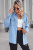Light-colored slim long sleeve basic denim shirt
