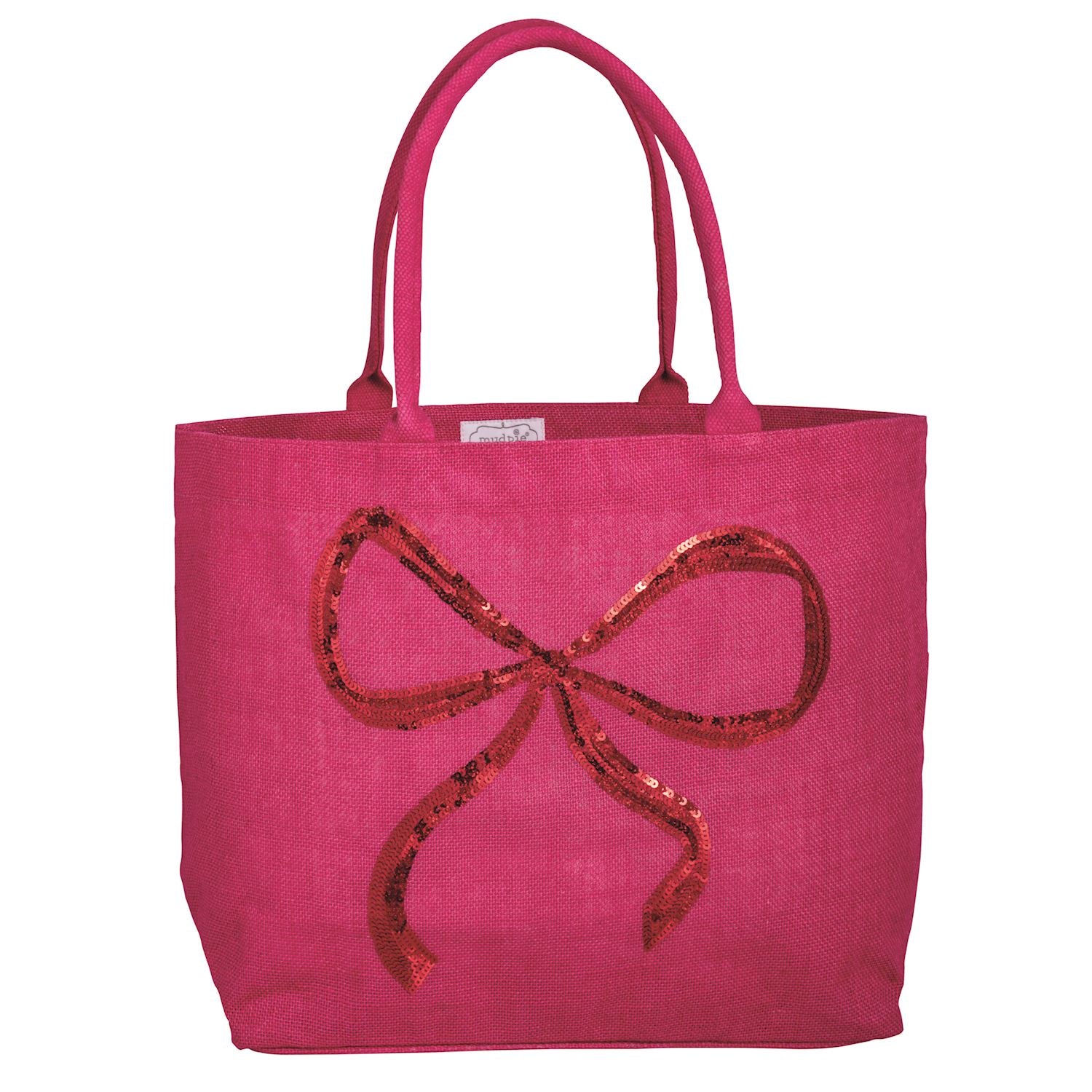 Bow Holiday Sparkle Tote By Mud Pie