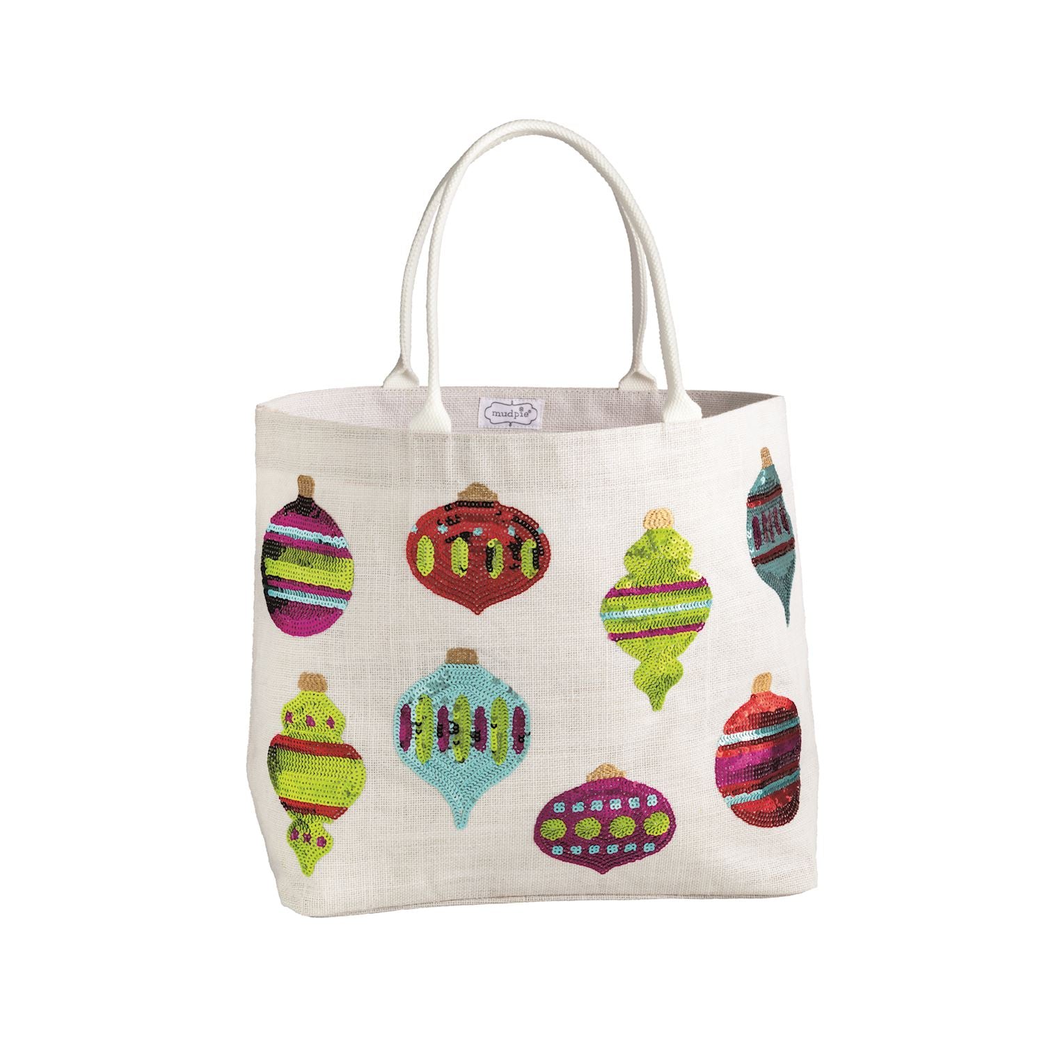 Ornaments Holiday Sparkle Tote By Mud Pie