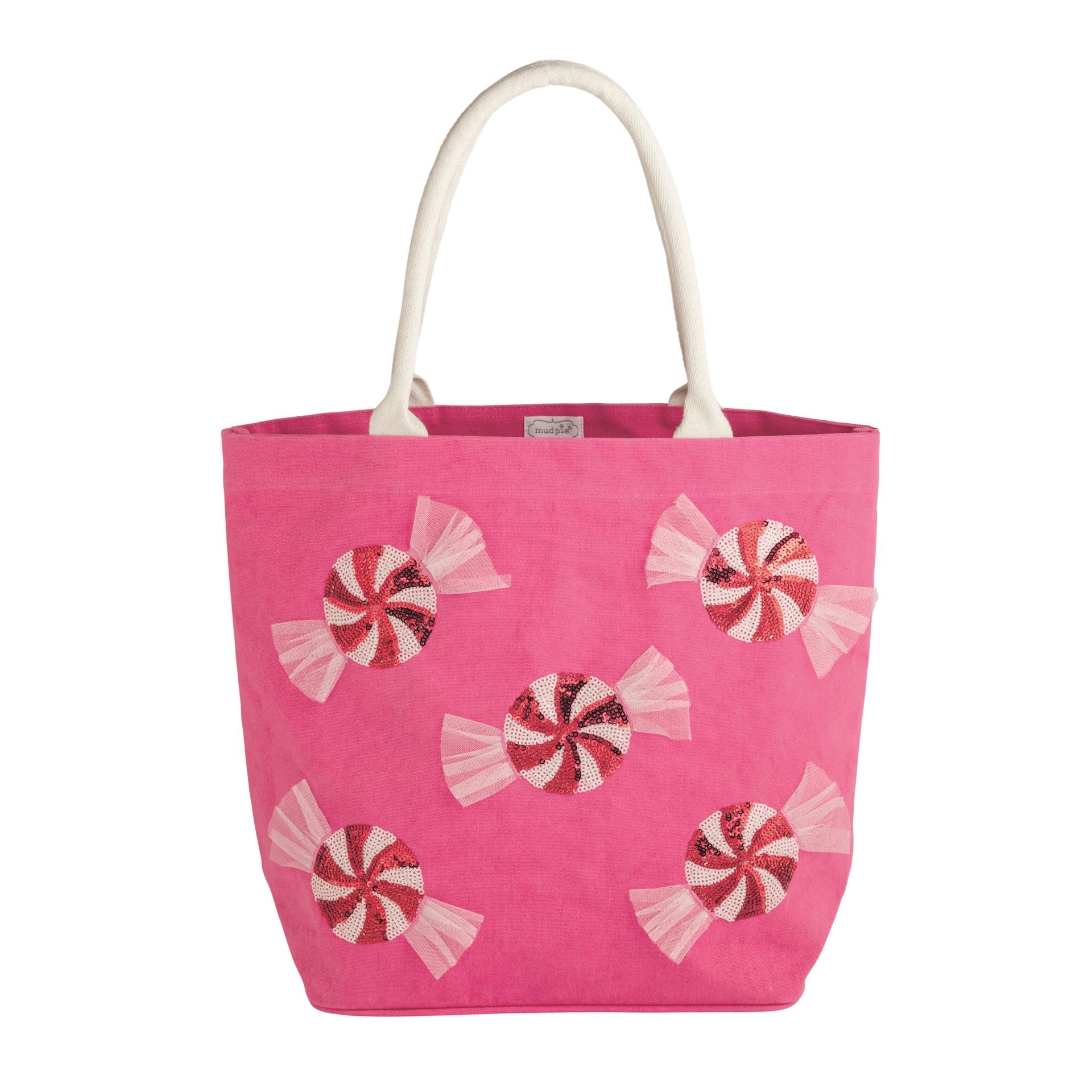 Pink Holiday Sparkle Tote by Mud Pie