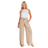 Tan Emily Smocked Trousers BY MUD PIE