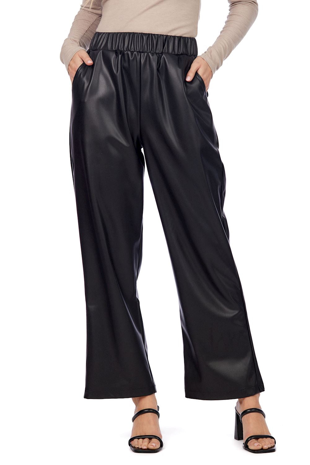 Ballard Leather Pant Black By Mud Pie