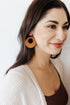 Classic Brown Hoop de Hoop Leather Earrings