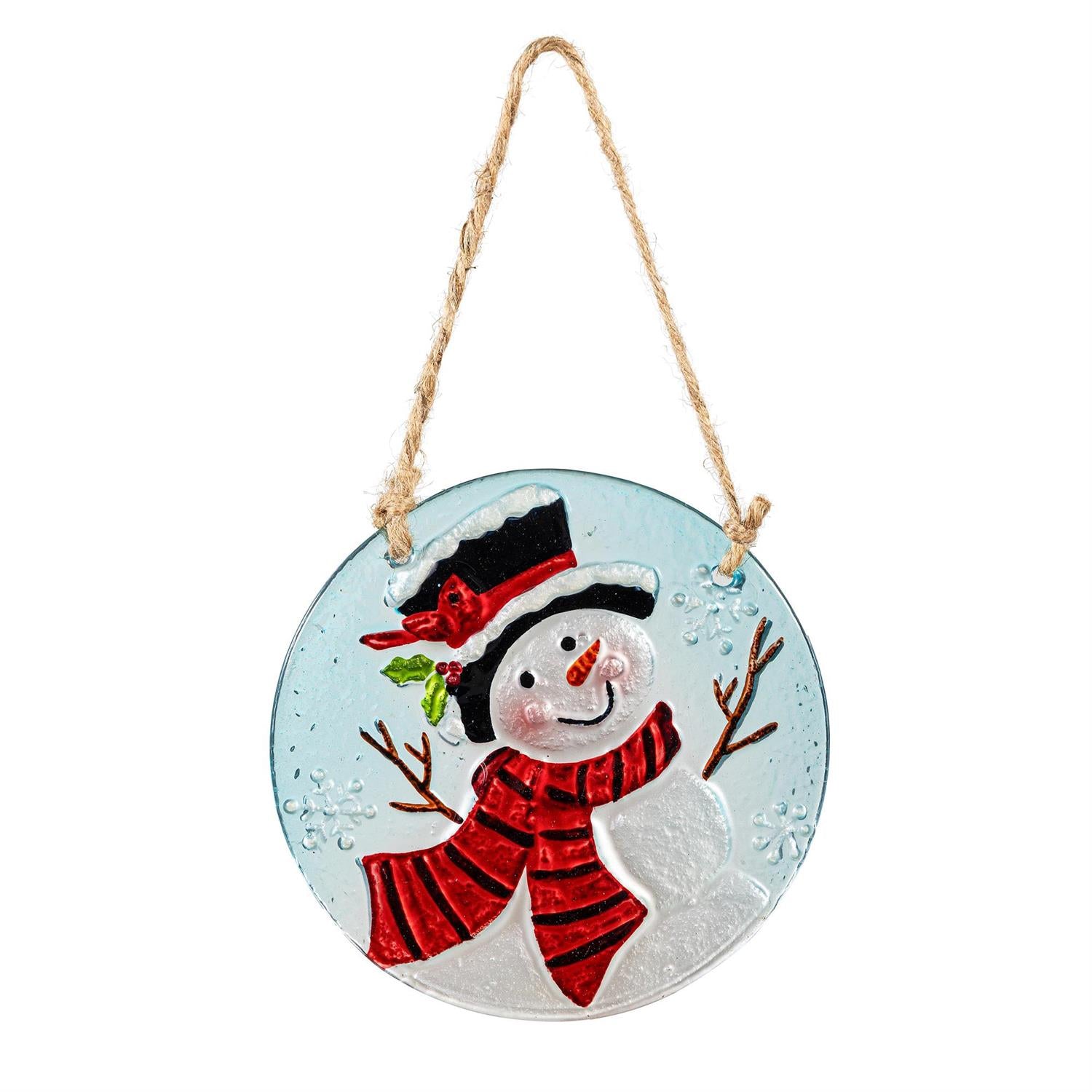 Traditional Santa Garden Accent, Round Suncatcher,