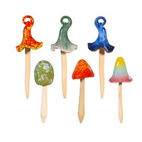 Garden of Wonder Garden Stake, Ceramic Mushroom