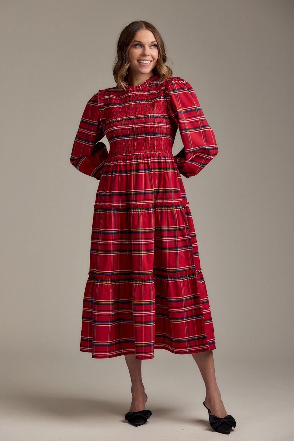 Walton Plaid Midi Dress By Mud Pie