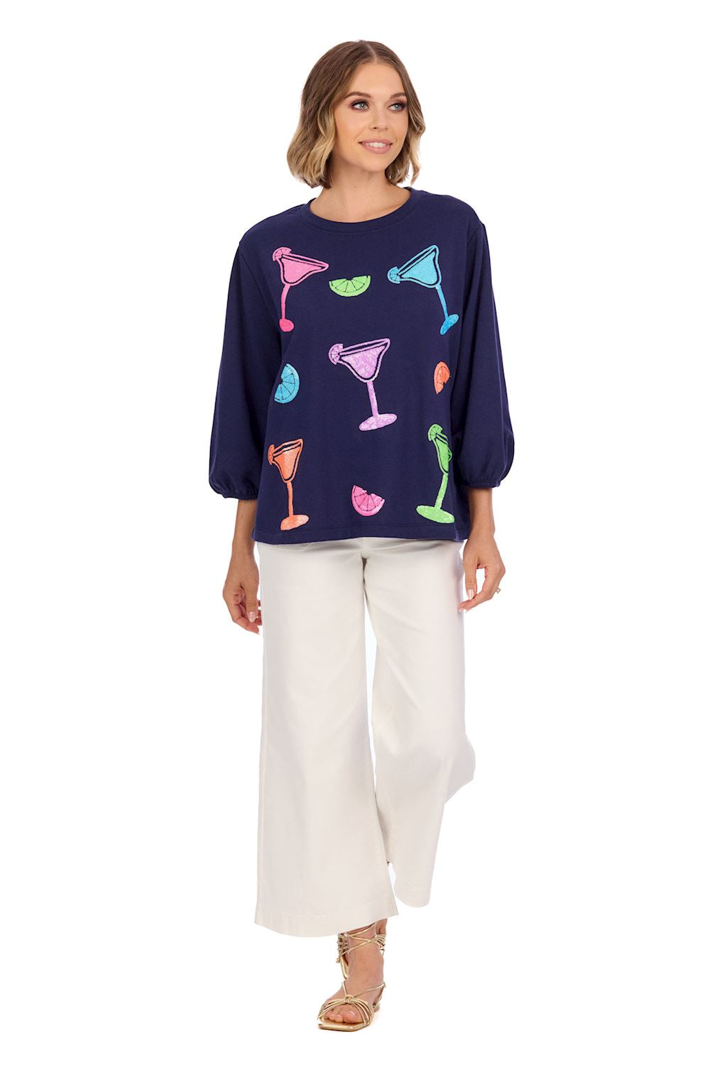 Drink Sparkle Sweatshirt By Mud Pie