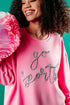 Pink Game Day Sparkle Sweatshirt By Mud Pie