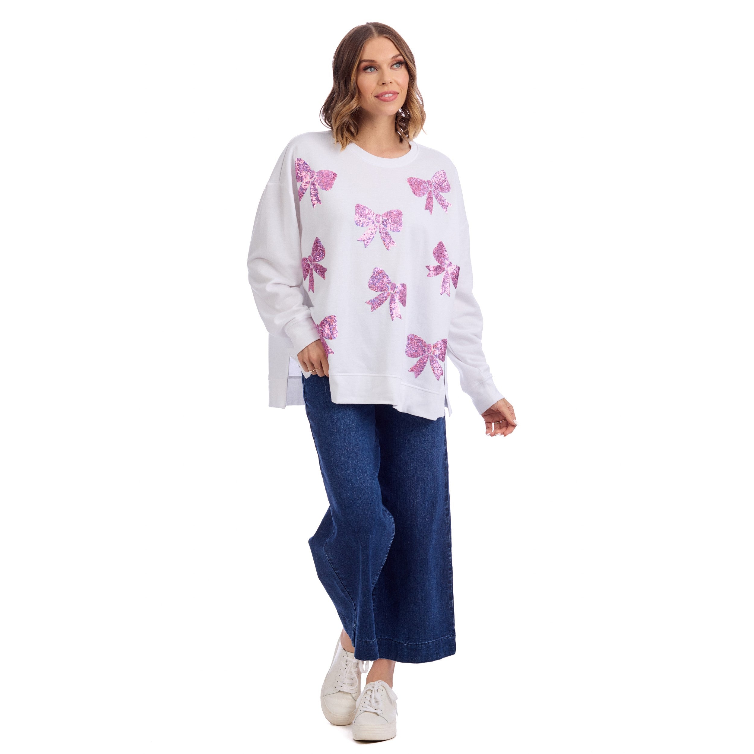 Bow Sparkle Sweatshirt By Mud Pie