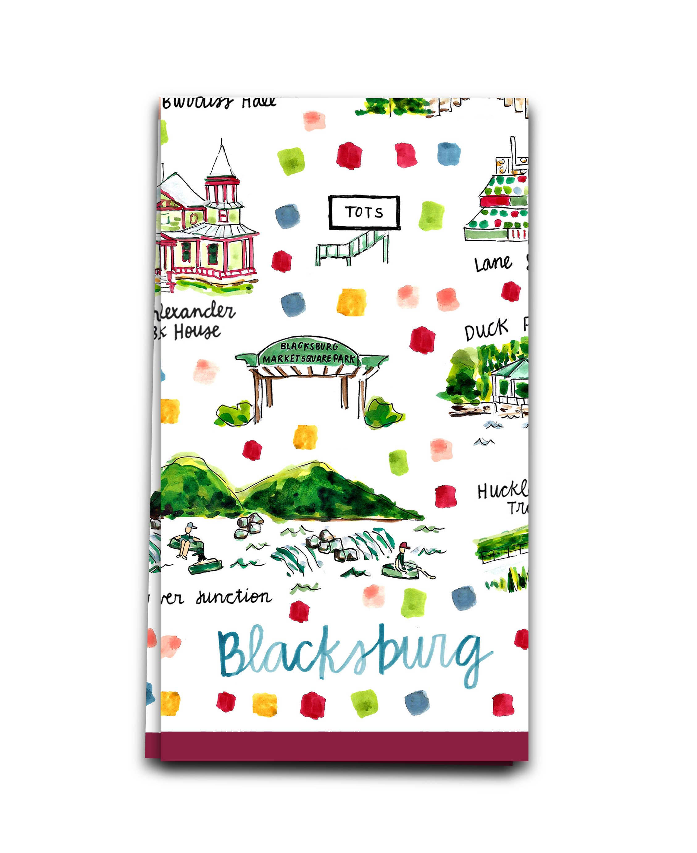 Double Sided Blacksburg Tea Towel
