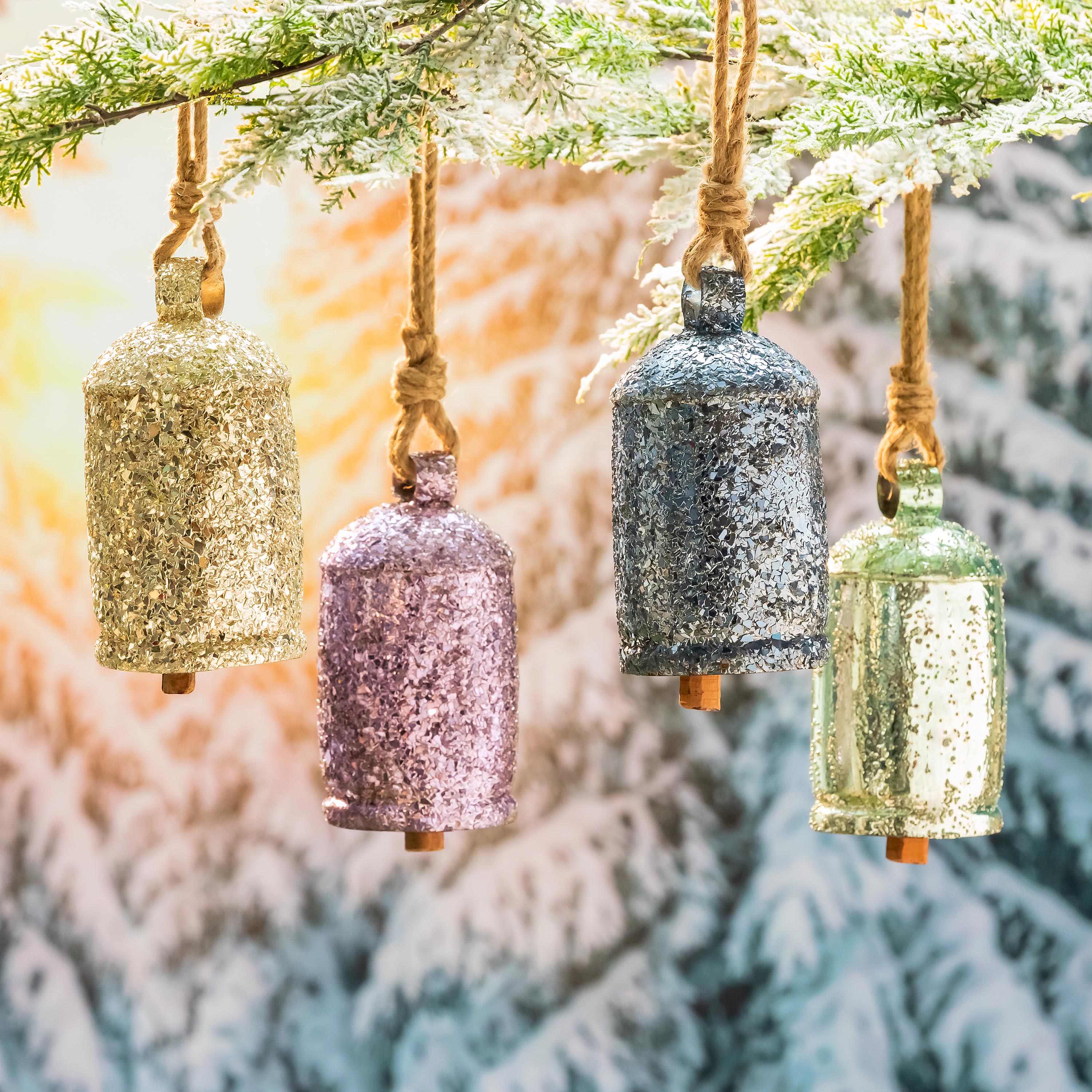 Sparkle Metal Bell with Crushed Glass