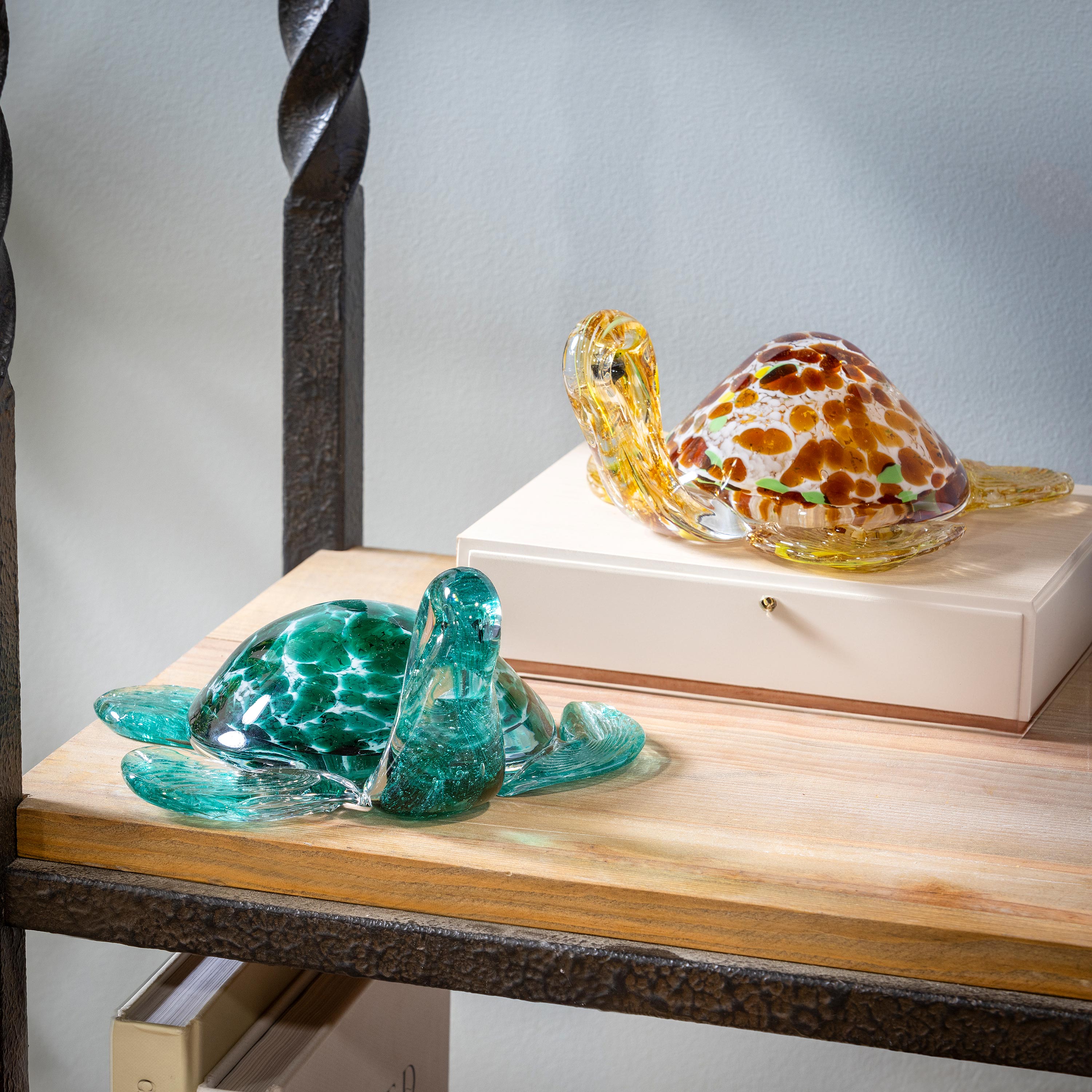 Turtle Decorative Glass Table Décor 8"L