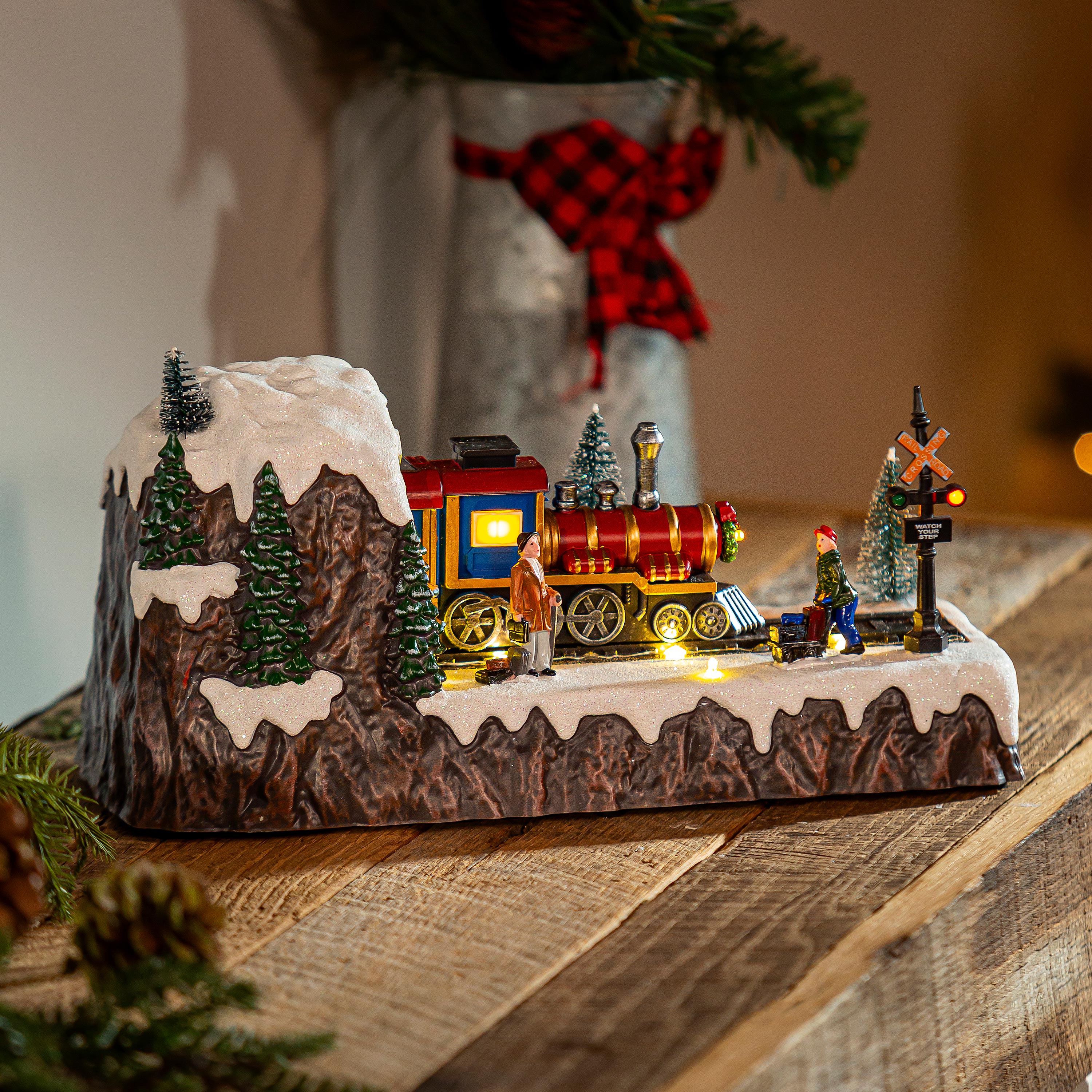 North Pole Express LED with Moving Train and Music, 12.6"L