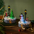 Christmas Scene on Tree Stump with Motion, 5.25"H