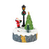 Christmas Scene on Tree Stump with Motion, 5.25"H