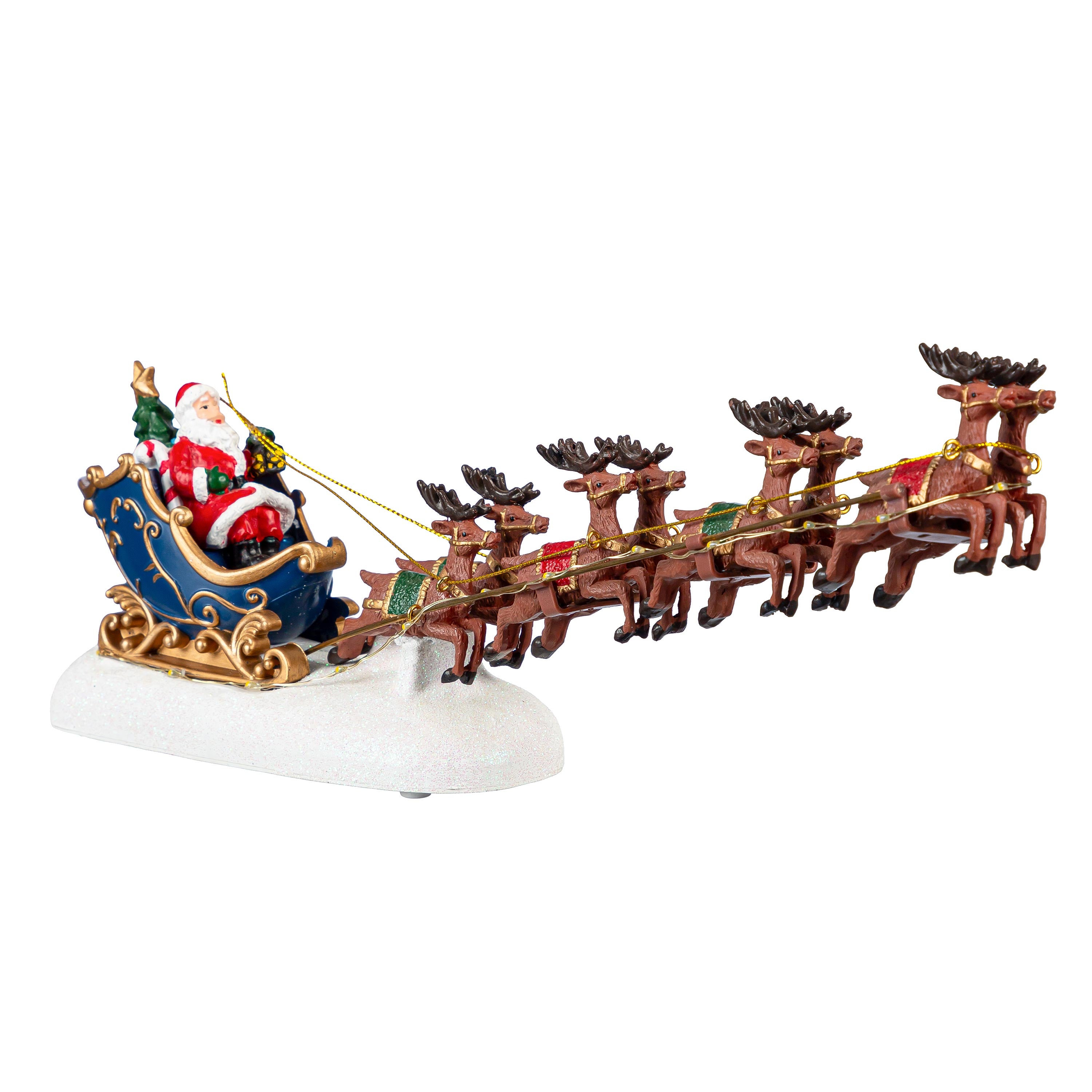 LED Santa Sleigh Chasing Lights, 13.5"L