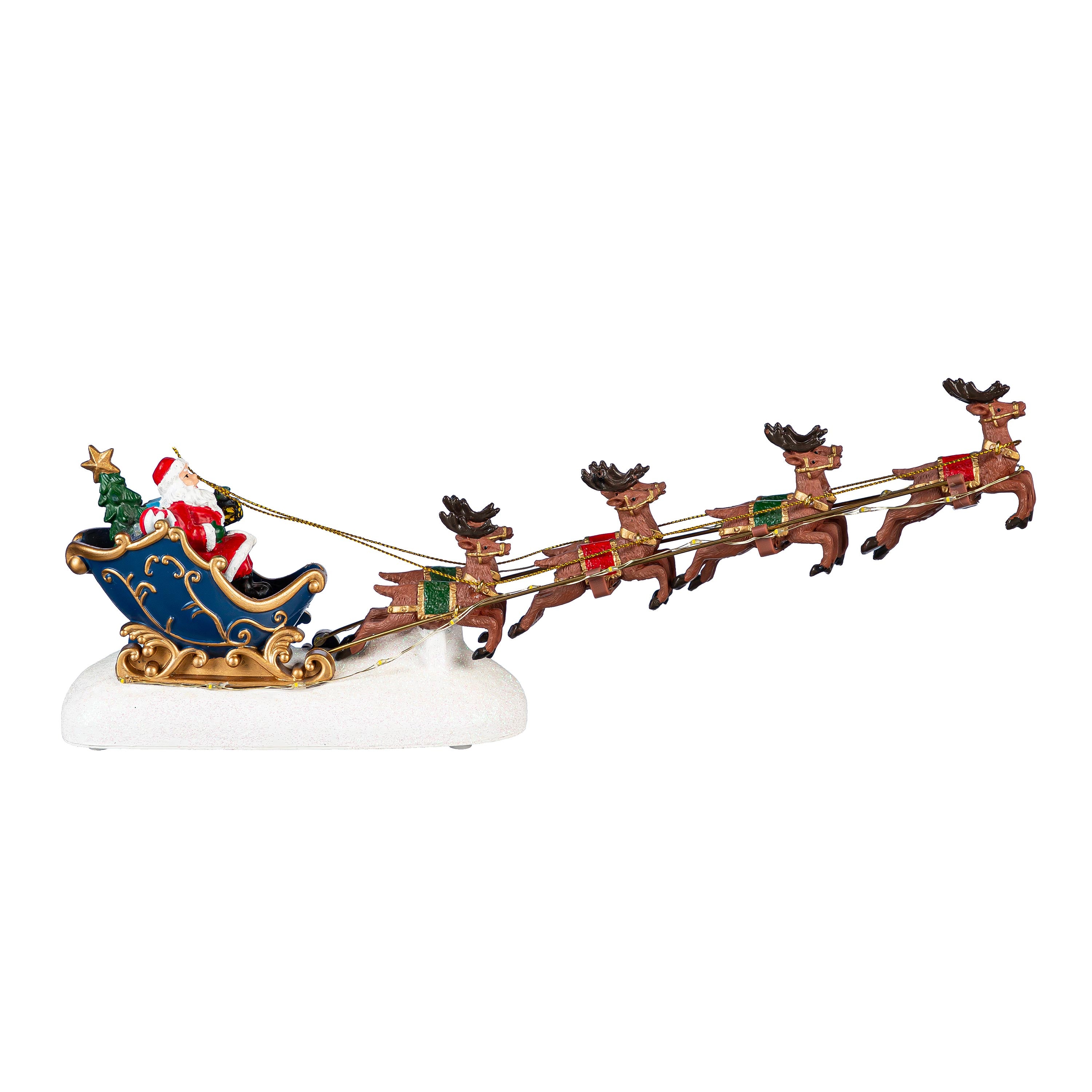 LED Santa Sleigh Chasing Lights, 13.5"L