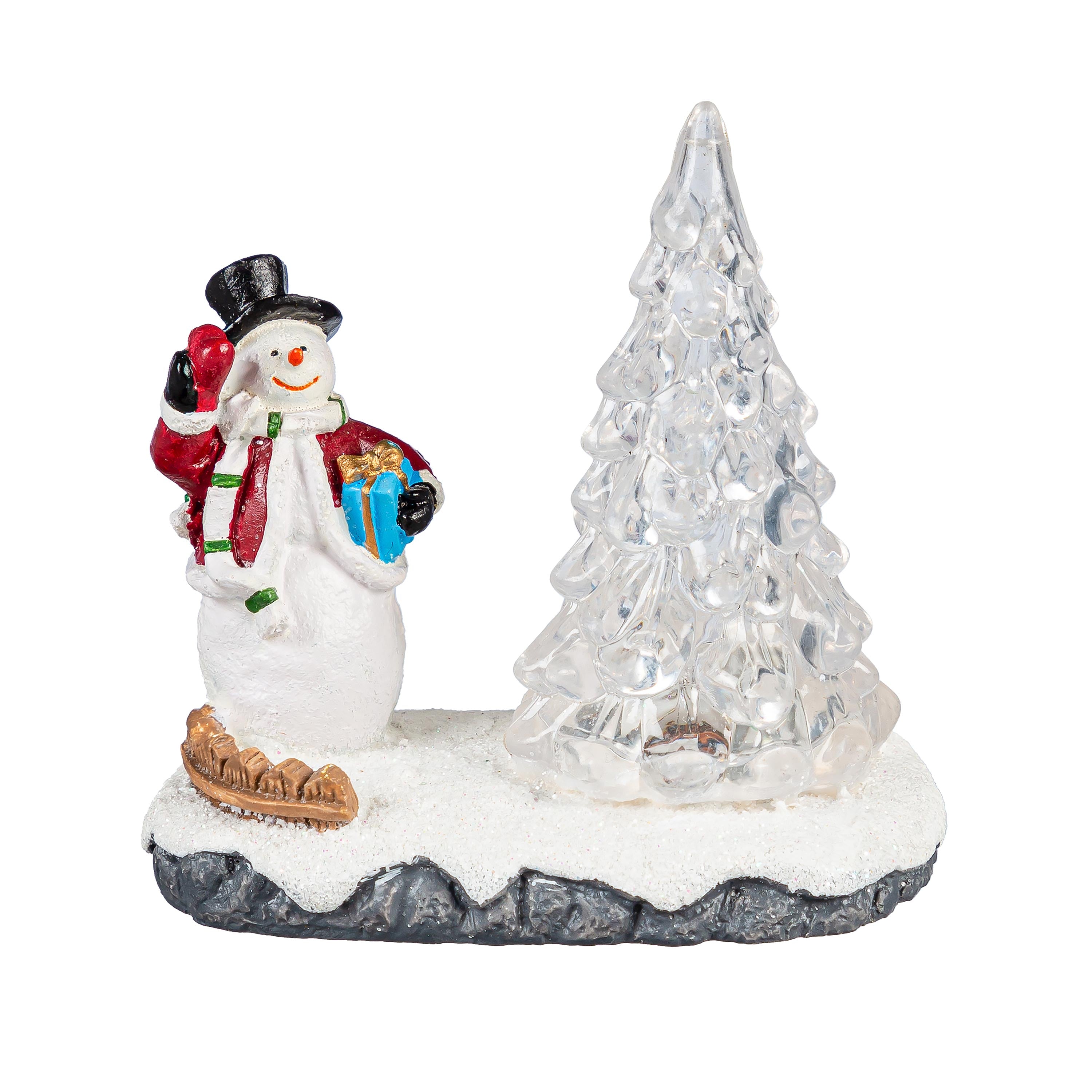 LED Christmas Character with Tree  3.75"H