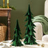 Shades of Emerald Flocked Resin Tree Set