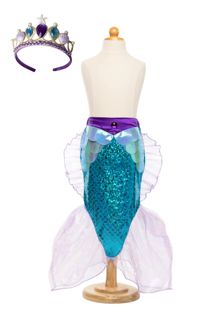 Lilac/Blue Mermaid Glimmer Skirt Set with Headband