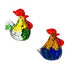 Rooster Glass Table Décor, Asst, 4"H