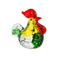 Rooster Glass Table Décor, Asst, 4"H