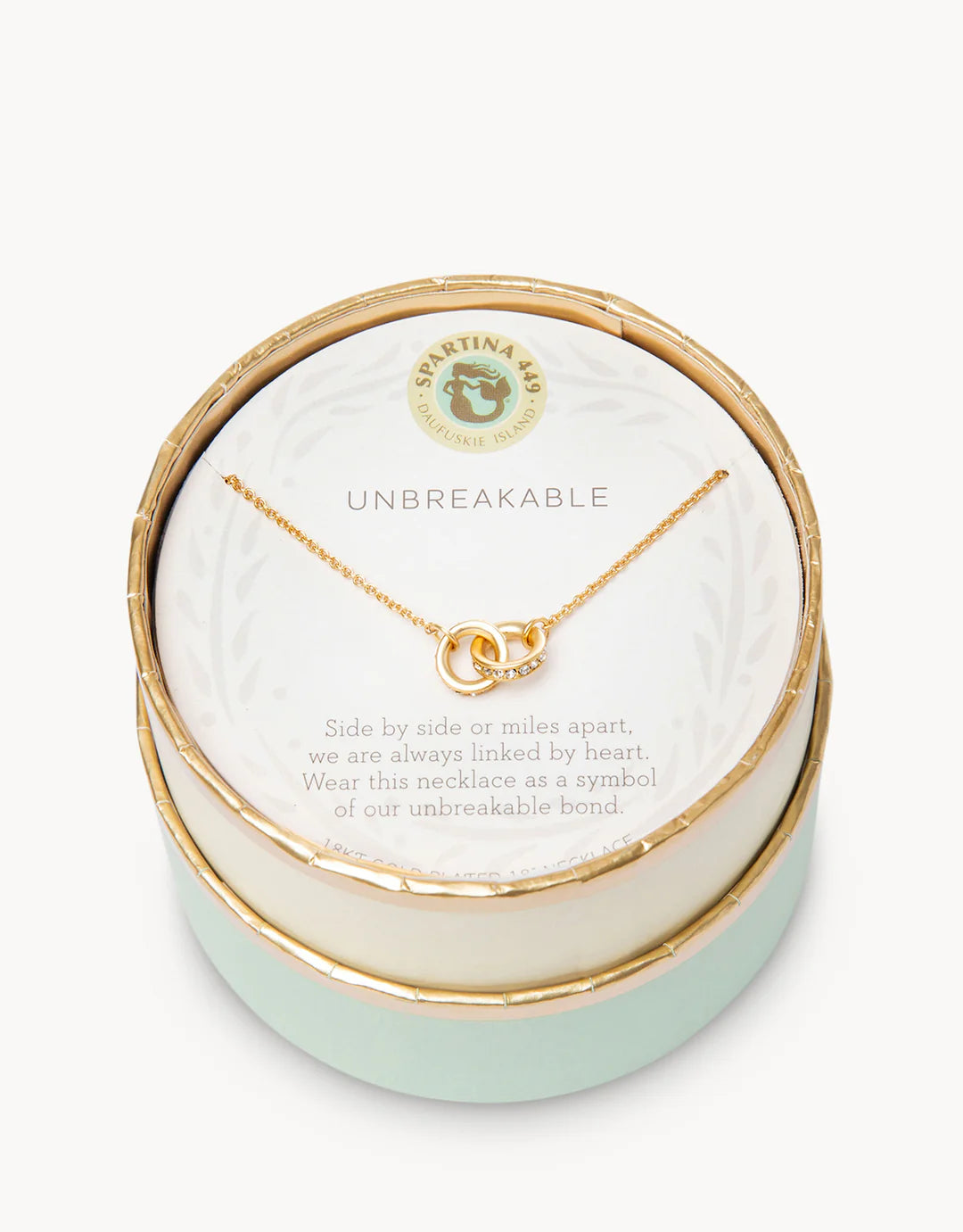 Spartina Sea La Vie Necklace 18" Unbreakable/Double Rings Gold