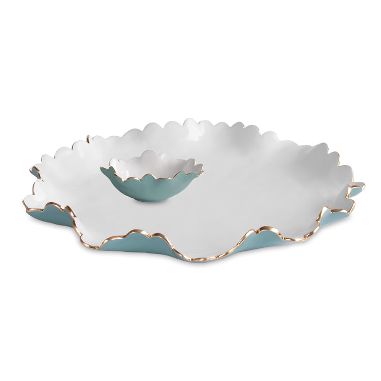 Beatriz Ball Encanto Colette Large Chip & Dip (Turquoise & White)