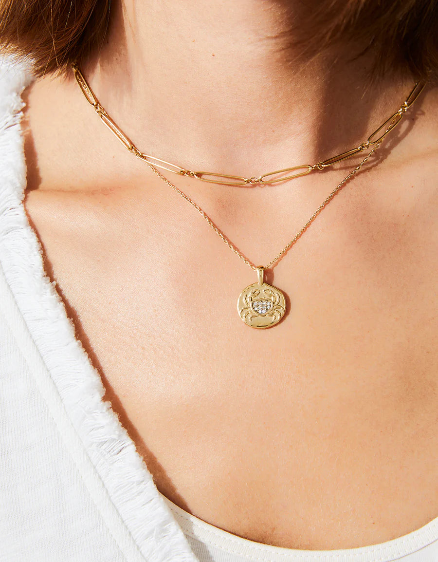 Spartina Snow Crab Medallion Necklace 18"