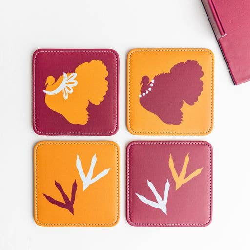 Spirit Feather in Red Coasters Set of 4