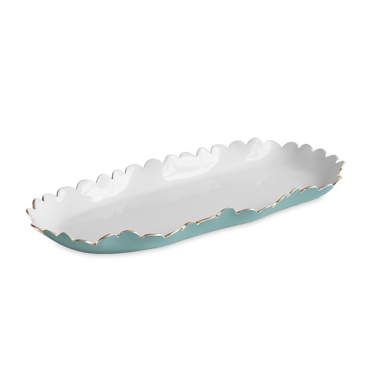Beatriz Ball Encanto Colette Oblong Tray (Turquoise & White)