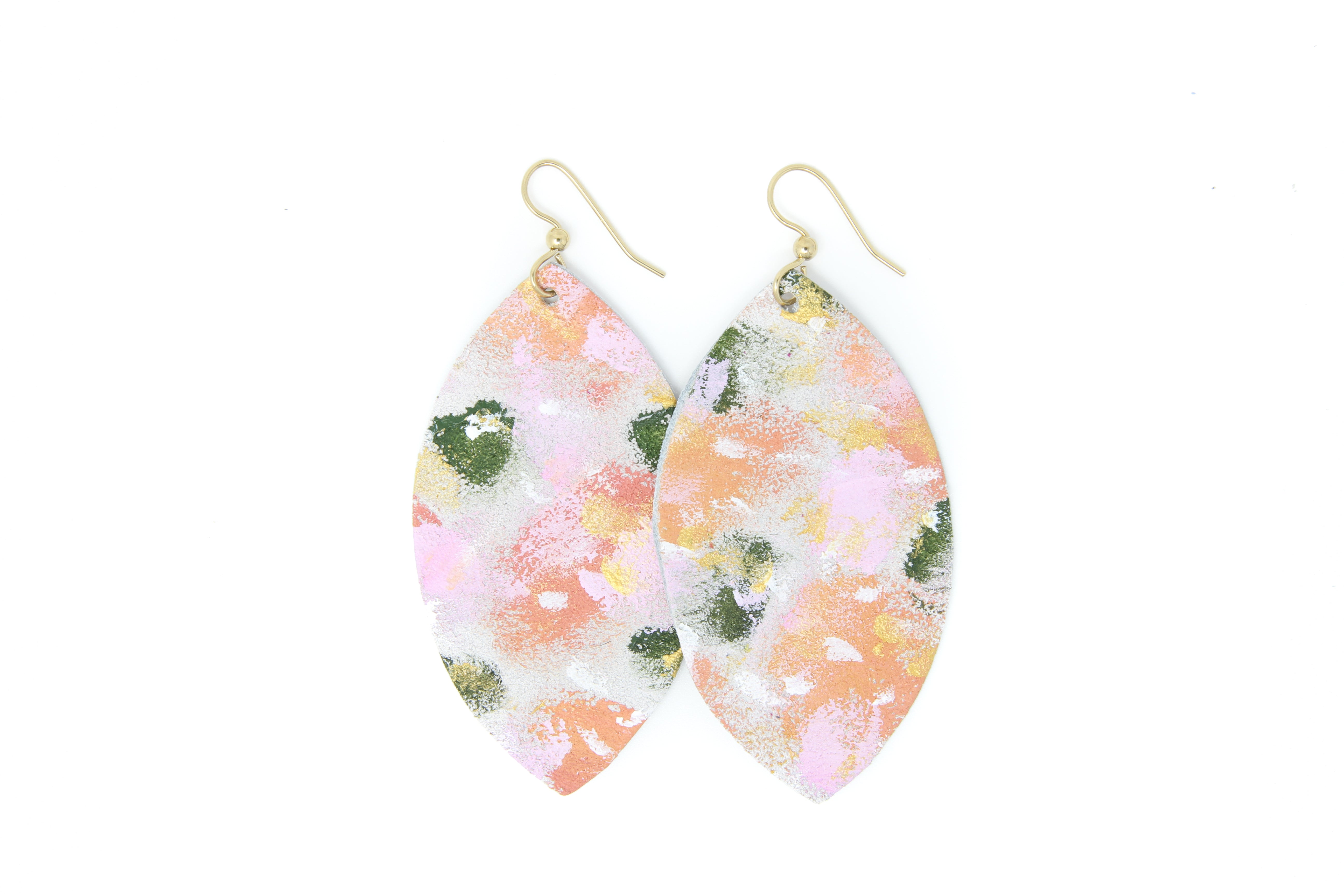 Small Steps Leather Earrings | Hand-Painted by Rachel Camfield