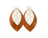 Scalloped in Cream with Brown Fringe Layered Earrings